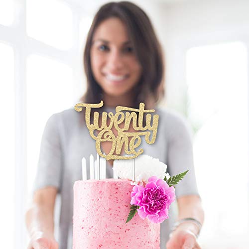 21St Birthday Cake Topper - Twenty One - 7 X 5 Double Sided Ch