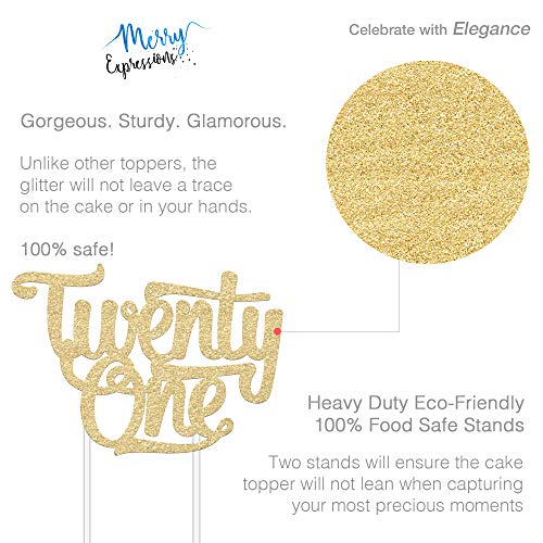 21St Birthday Cake Topper - Twenty One - 7 X 5 Double Sided Ch