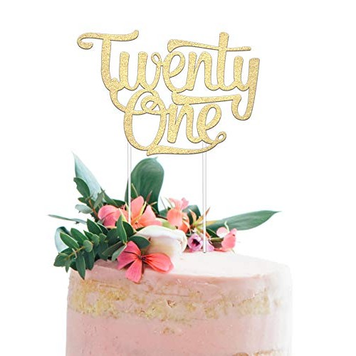 21St Birthday Cake Topper - Twenty One - 7 X 5 Double Sided Ch