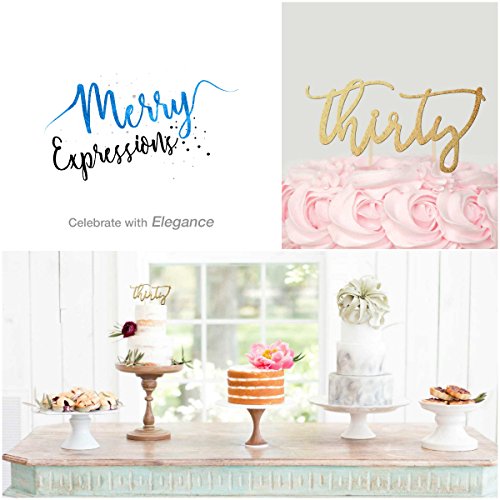 30Th Birthday Cake Topper Decoration - Thirty - 7 X 3.5 Thirti