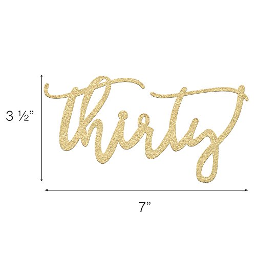 30Th Birthday Cake Topper Decoration - Thirty - 7 X 3.5 Thirti