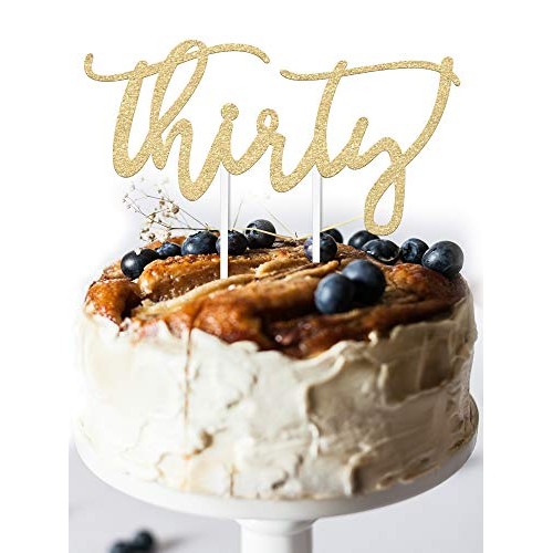 30Th Birthday Cake Topper Decoration - Thirty - 7 X 3.5 Thirti