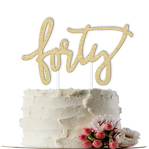 40 Birthday Cake Topper Decoration - Forty - 6.5 X 4 Fortieth