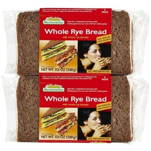 Mestemacher Whole Rye Bread, 17.6 Oz, 2 Pk