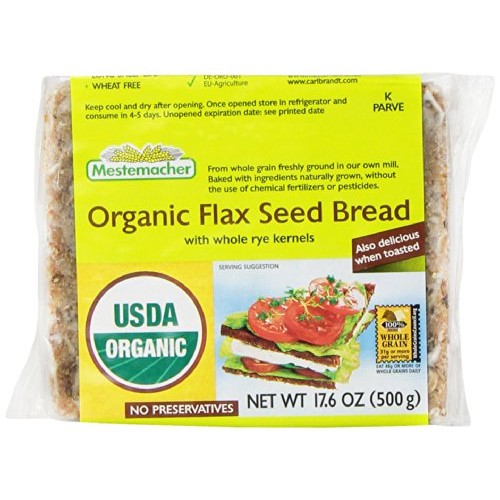 Mestemacher Bread, Organic Flaxseed, 17.6 Ounce Units Pack Of 12