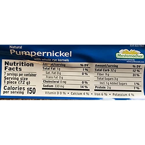 Mestemacher Bread, Pumpernickel, 17.6 Oz, Pack of 12