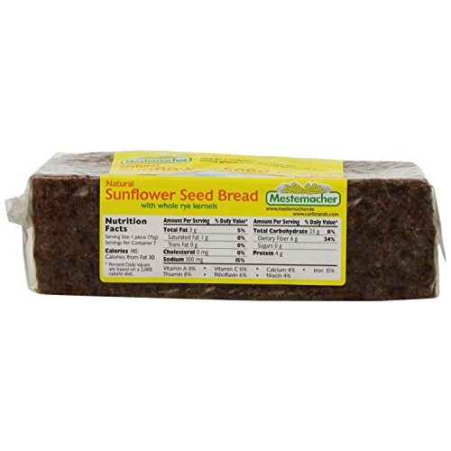 Mestemacher Bread, Sunflower Seed, 1.1 Pound Pack Of 12