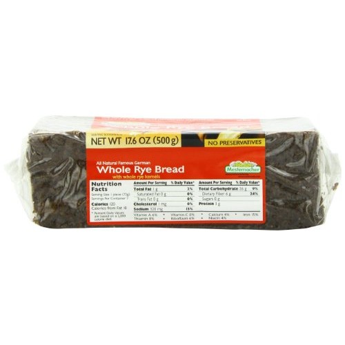 Mestemacher Bread Whole Rye, 17.6-Ounce Pack Of 6