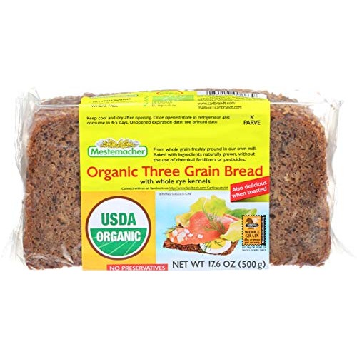 Mestemacher Organic Three Grain Bread, 17.6 Oz