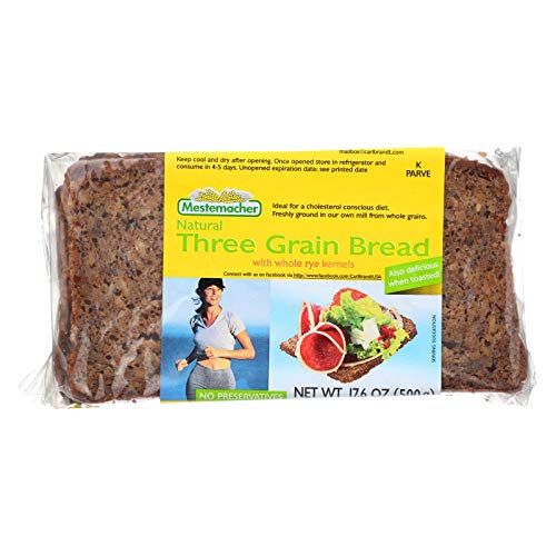 Mestemacher Three Grain Bread Packages - 17.6 Oz - 12 Pk