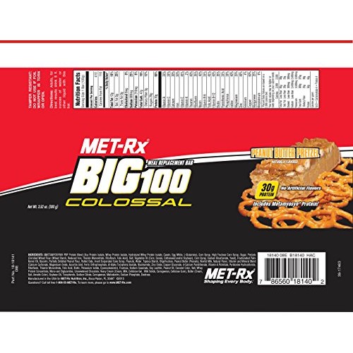 Met-Rx Big 100 Colossal - Peanut Butter Pretzel - Box Of 9 - 3.5