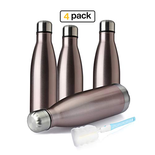 Meway 17Oz Sport Water Bottle 4 Pack Vacuum Insulated Stainless