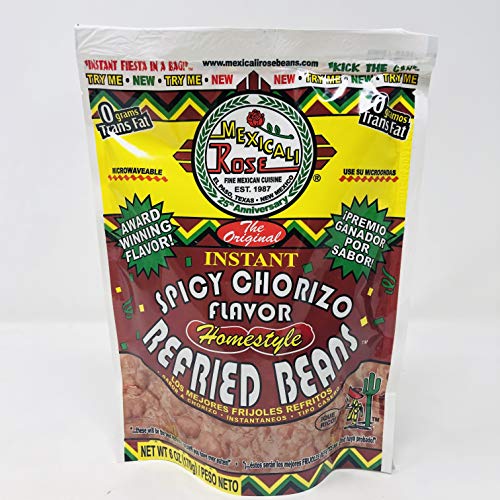 Mexicali Rose Spicy Chorizo Instant Refried Beans 6 Oz Pack Of 3