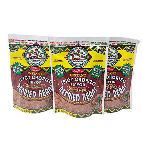 Mexicali Rose Spicy Chorizo Instant Refried Beans 6 Oz Pack Of 3