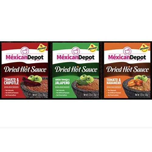 Authentic Hot Dried Sauces,Chipotle And Tomato,Jalapeño And Gree