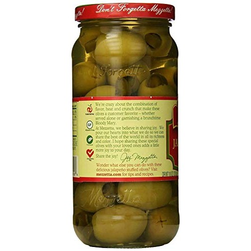 Mezzetta Jalapeno Stuffed Olives Premium Quality -10 Oz. Pack Of