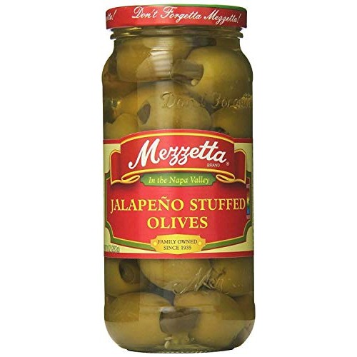 Mezzetta Jalapeno Stuffed Olives Premium Quality -10 Oz. Pack Of
