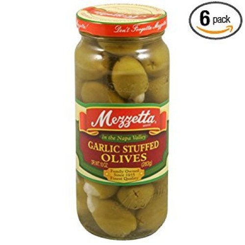 Mezzetta Garlic Stuffed Olives, 10-Ounce Jars Case Of 6