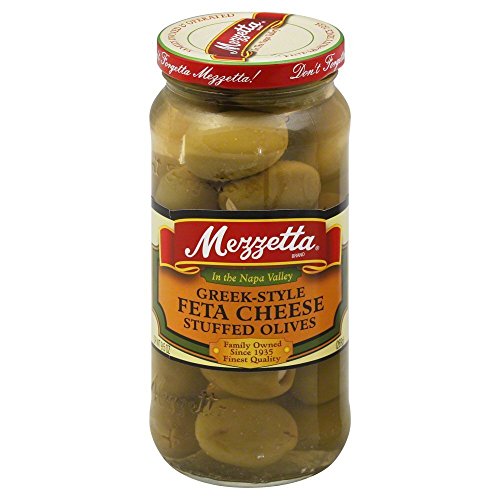 Mezzetta Greek-Style Feta Cheese Stuffed Olives 9.5 Oz Pack Of 3