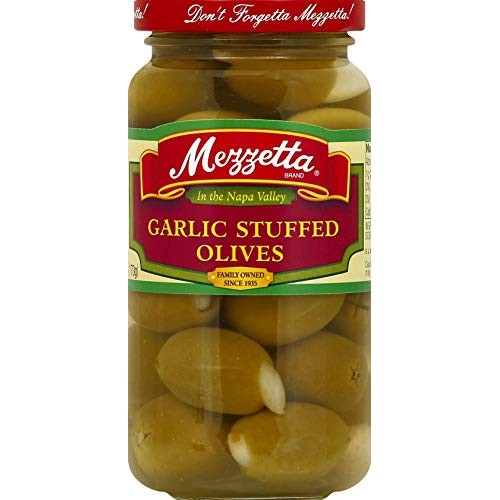 Mezzetta Green Thrown Olives, Garlic Stuffed, 6Oz