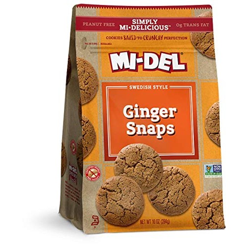 Mi-Del Swedish Style Cookies, Ginger Snaps, 10 Ounce Pack Of 8