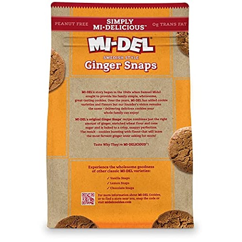 Mi-Del Classic Ginger Snaps Cookies, 10 Oz. Bags, Pack Of 8 791