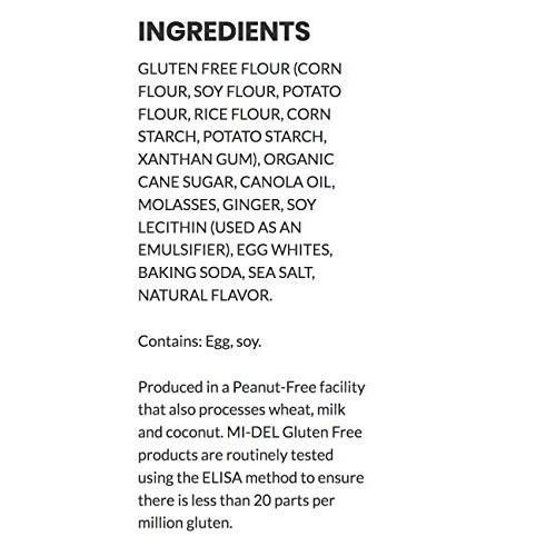 Mi-Del Gluten Free Cookies, Ginger Flavored Snaps, 8 Ounce