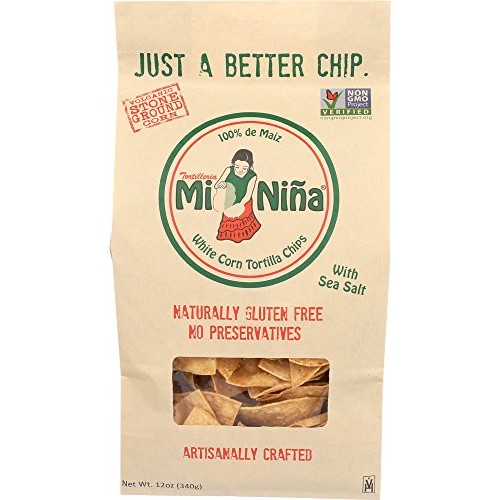 Mi Nina, Sea Salt White Corn Tortilla Chip, 12 Oz