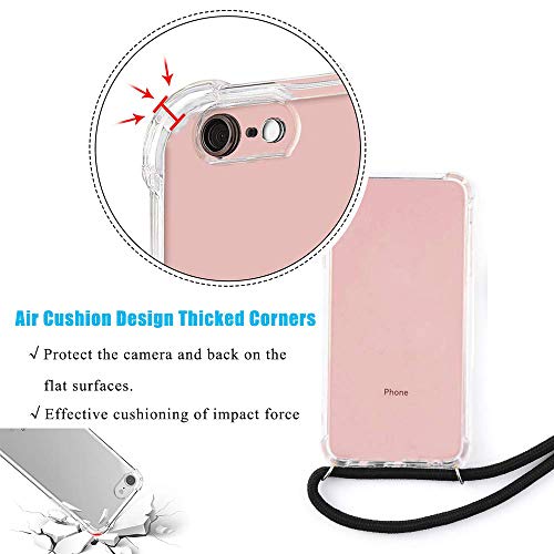 Miagon For Iphone 11 6.1 Necklace Case,Clear Transparent Crosee