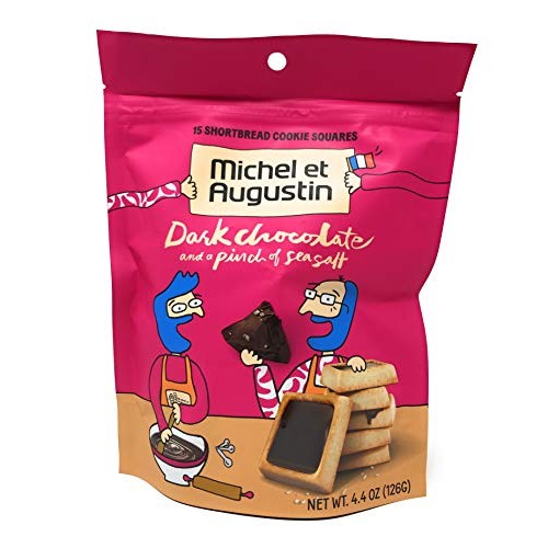 Michel Et Augustin Dark Chocolate Shortbread Cookies Squares, 4.