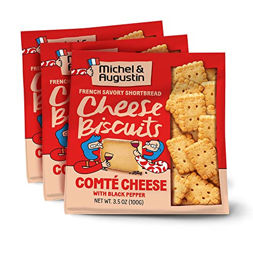 Michel et Augustin Gourmet Cheese Crackers, Crispy French Shortb...