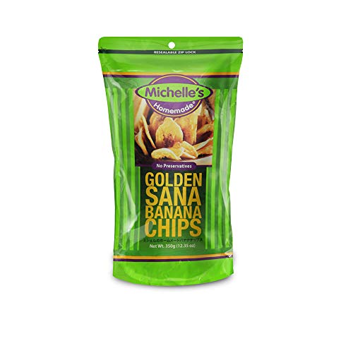 Michelles Homemade Golden Sana Banana Chips 12.35Oz, 2 Pack
