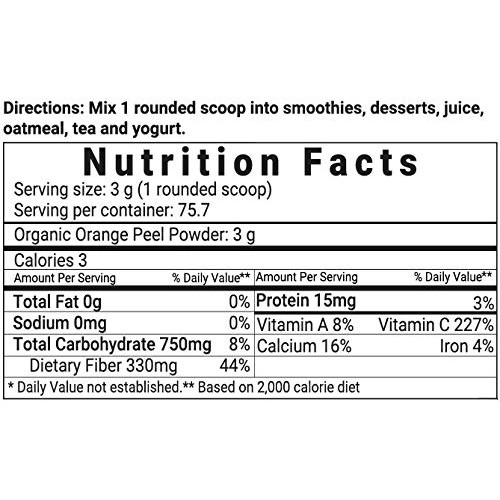 Organic Orange Peel Powder, 8 Ounce, Rich In Antioxidants And Im