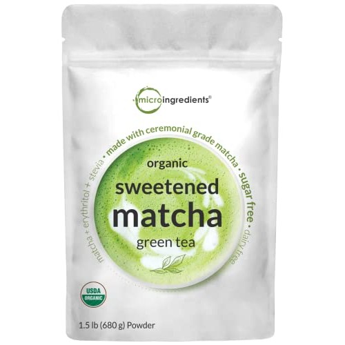 Organic Sweet Matcha Powder, 24 Ounce, Sugar Free Matcha Latte P...