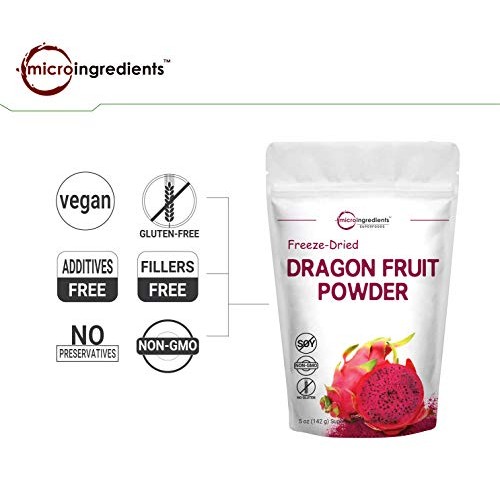 Pure Freezed Dried Dragon Fruit Powder, 5 Ounce, Contains Immune