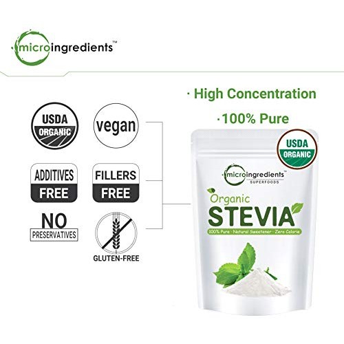 Pure Organic Stevia Powder, 4 Ounces, 706 Serving, 0 Calorie, Na