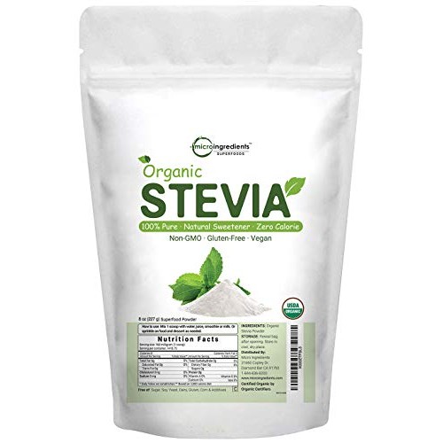Pure Organic Stevia Powder, 8 Ounce, 1418 Serving, 0 Calorie, Na
