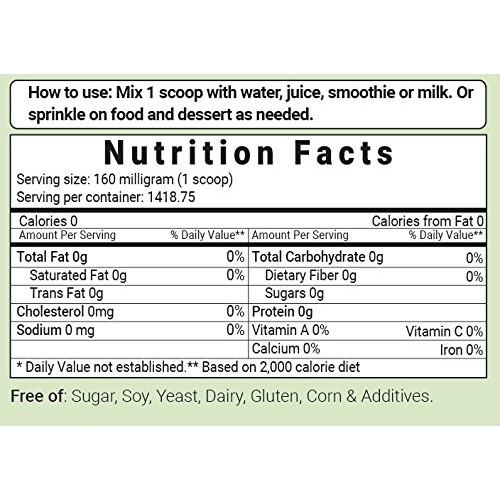 Pure Organic Stevia Powder, 8 Ounce, 1418 Serving, 0 Calorie, Na