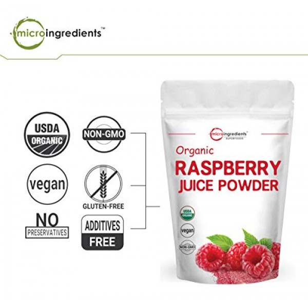 Sustainably Us Grown, Organic Freeze Dried Raspberry Juice Powde