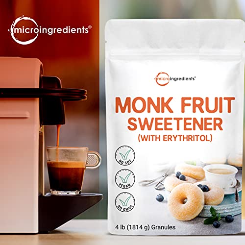 Organic Monk Fruit Sweetener With Erythritol Granules, 4 Pounds