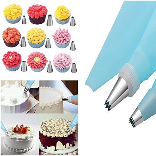 Cake Turntable Cake Decorating Kit Supplies - 24 Stainless Pipin