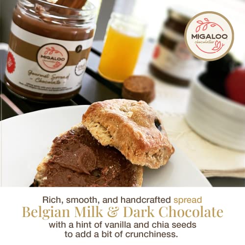 MIGALOO Chocolatier Gourmet Spreadable Dark Chocolate & Milk Cho...