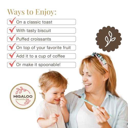 MIGALOO Chocolatier Gourmet Spreadable Dark Chocolate & Milk Cho...