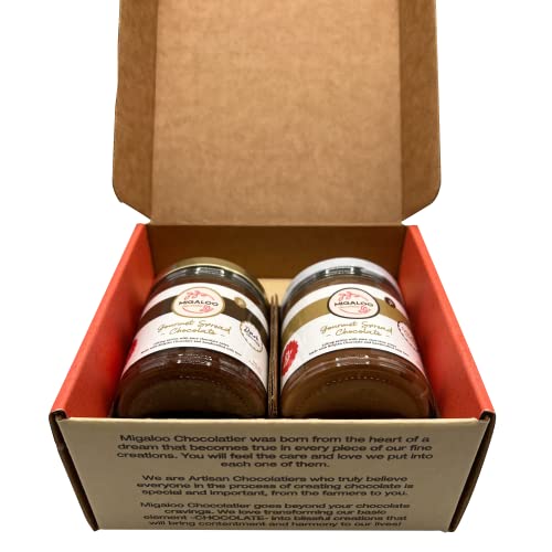 MIGALOO Chocolatier Gourmet Spreadable Dark Chocolate & Milk Cho...