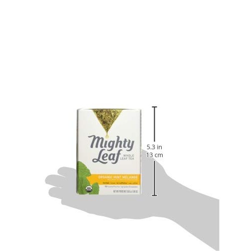 Mighty Leaf Organic Tea, Mint Melange, 15-Count Whole Leaf Pouch