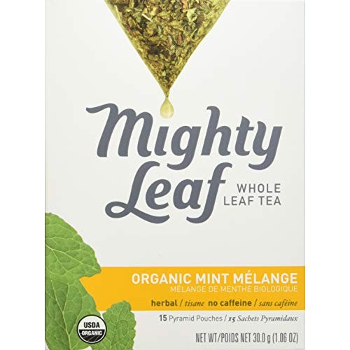 Mighty Leaf Organic Tea, Mint Melange, 15-Count Whole Leaf Pouch