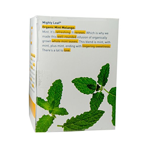Mighty Leaf Whole Leaf Tea, Organic Mint Melange, 15 Tea Bags In