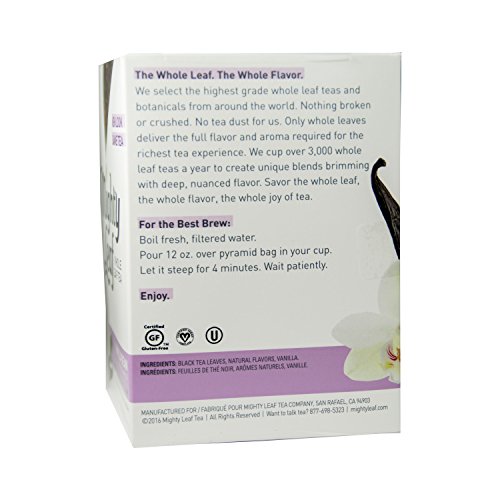 Mighty Leaf Whole Leaf Tea, Vanilla Bean, 15 Tea Bags Individual