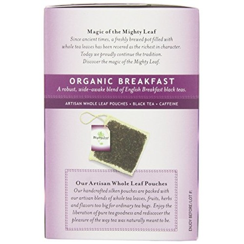 Mighty Leaf Black Tea, Organic Breakfast, 15 Pouches Pack of 3