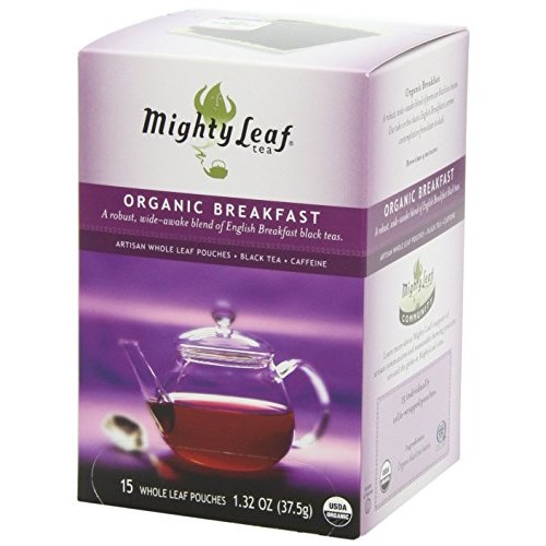 Mighty Leaf Black Tea, Organic Breakfast, 15 Pouches Pack of 3